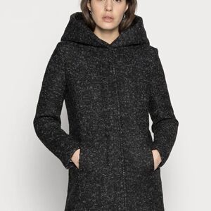 Only Charcoal Hooded Coat